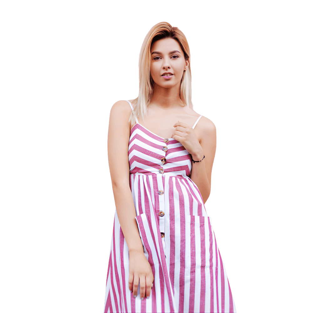 Striped Button Sundress Image